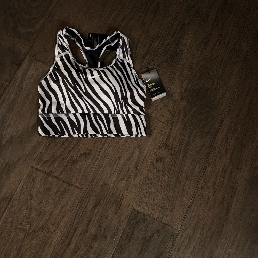 Nike Zebra Print Sports Bra - Black and White